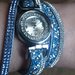 Orologio donna con cinturino in Alcantara e strass azzurri
