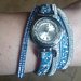 Orologio donna con cinturino in Alcantara e strass azzurri