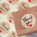 LOTTO 10 stickers adesivi in carta "Thank you" (diametro 35mm)