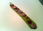 bracciale verde erba e bottoni vintage