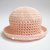 Cappellino/cappello neonata/bambina con trafori e tesa in cotone rosa pesca - uncinetto - Battesimo