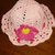 Cappellino neonata all'uncinetto cotone rosa fiore margheritta idea regalo