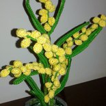 Mimosa vaso pianta all'uncinetto,idea regalo unico e originale per una donna 