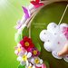 Ghirlanda fiocco nascita bimba su altalena con fiori e farfalle