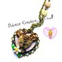 Collana Cammeo a cuore con capriolo e margherite - kawaii handmade idea regalo