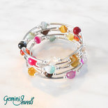 Bracciale armonico con perle tonde di agata multicolore