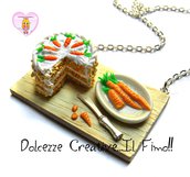 Collana Vassoio Preparazione Torta alle carote - Carrot cake glassata - handmade idea regalo