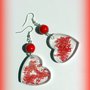 Orecchini in resina handmade a cuore con fiori secchi e perlina abbinata primavera idee regalo donna 