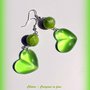 Orecchini in resina handmade cuori verde greenery trasparente con perlina abbinata idee regalo donna 