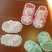 SANDALI Scarpine neonata all'uncinetto sandalini cotone verde acqua 8,5 cm homemade idea regalo