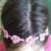 Fascia capelli con fiorellini e perline per bambine realizzata a mano