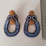 Orecchini soutache toni azzurro blu e biscotto