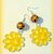 Orecchini in resina handmade fiori gialli trasparente con perlina abbinata idee regalo donna 