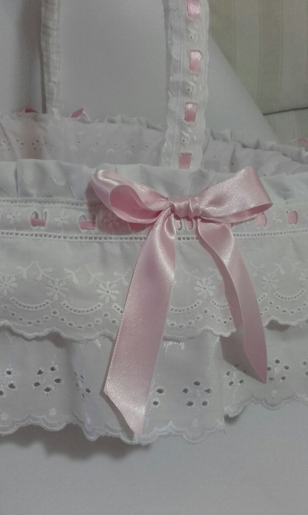 Cesto Nascita Porta Oggetti Neonato Personalizzato Con Nome Ricamato - Made In Italy, Cotone Morbido - Foto 4