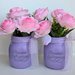 Coppia vasi decorativi vetro Quattro Stagioni lilla con fiori rosa