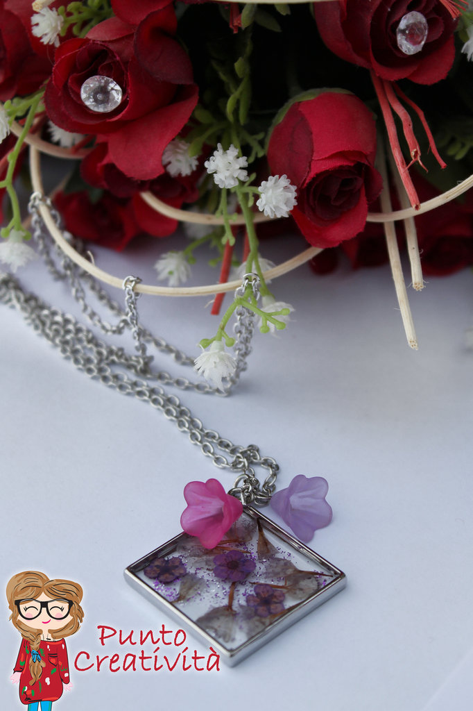 Collana Con Fiore In Flanella - Girocollo Vintage Morbido, Rosa/Nero/Bianco, 21-50 Cm
