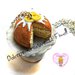 Collana Alzatina con torta al limone glassata - cake - miniature idea regalo