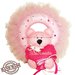 Fiocco nascita ghirlanda con orsetto rosa in pannolenci