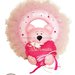 Fiocco nascita ghirlanda con orsetto rosa in pannolenci
