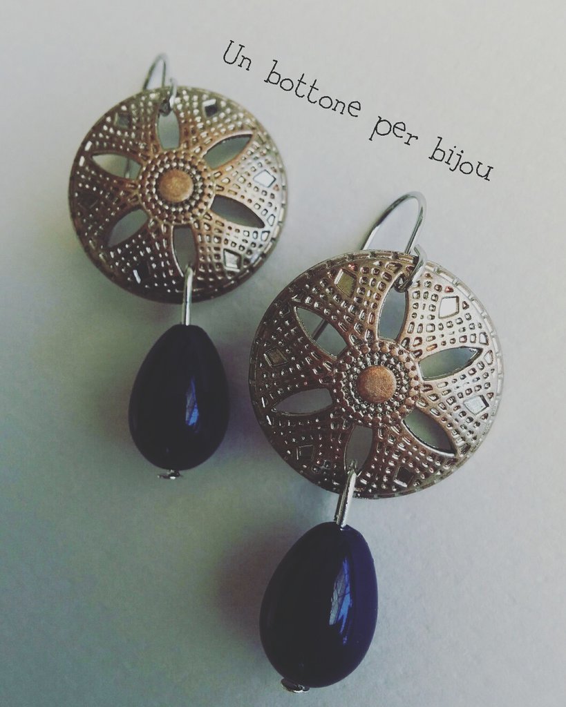 6 Bottoni In Metallo Argentato Made In Germany, 28 Mm, Con Occhiello, Incavità Annerite, Per Cucito E Hobby Creativi