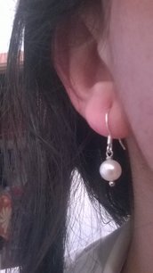 orecchini in argento925 e perle di Hong Kong