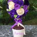Pomander di roselline di feltro lilla, viola e panna