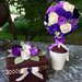 Pomander di roselline di feltro lilla, viola e panna