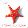 Spilla estate 2017 " stella marina " rosso corallo idea regalo estiva Fimo cernit estivi accessori spiaggia Kawaii 