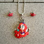 Collana con cammeo con Ariel + orecchini a lobo con stelle marine fimo