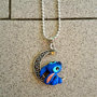 Collana con Stitch su mezzaluna fimo