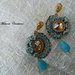 orecchini perline pendenti swarovski e fiori fatti a mano
