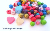 LOTTO 50 gr perle in legno "Multicolor" (cod.PRECIOSA)
