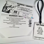 Partecipazione di nozze tema musica - Biglietto del concerto e Wedding Pass