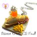 Collana Vassoio - Panino con prosciutto, boccale di birra e patatine fritte - miniature handmade kawaii