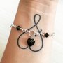 Bracciale con cuore swarovski - Nero