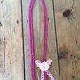 Collana in cotone shabby sfumata rosa