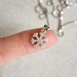 Starchenie Collana Fiocco Di Neve In Argento 925 Con Zirconio Blu, 45+3 Cm, Regalo In Confezione Elegante