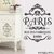 Adesivo shabby chic PARIS rue des fabriques