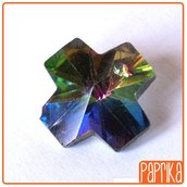 2 pendenti di cristallo - croce iridescente