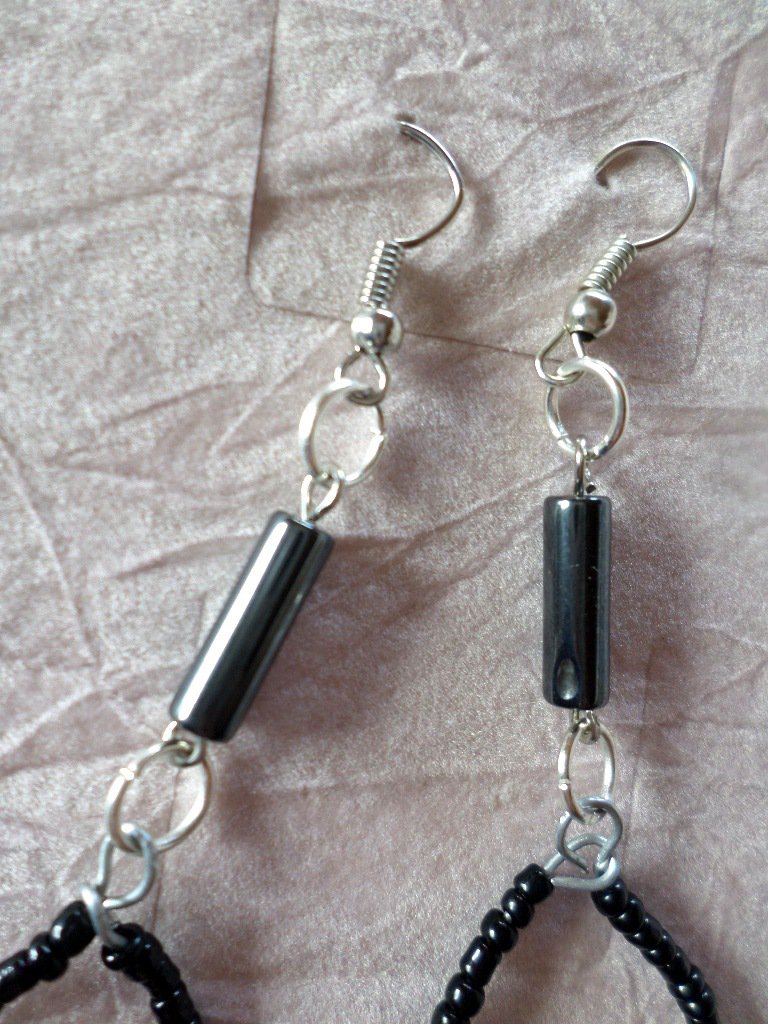 Orecchi Pendenti A Cuore In Ematite Con Cristalli – Stile Vintage Argento, Lunghezza 40 Mm - 2
