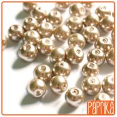 10 Perle di Vetro Cerato bronzo chiaro 8mm