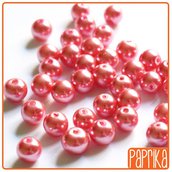 10 Perle di Vetro Cerato Rosso ciclamino 8mm