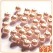 10 Perle di Vetro Cerato Rosa pallido 8mm