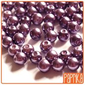 10 Perle di Vetro Cerato Viola 8mm