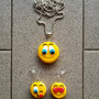 Collana + orecchini pendenti con Smile macarons fimo