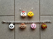 Orecchini pendenti + braccialetto "animals macarons" fimo