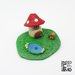 Miniatura giardino|casetta fungo|decorazione vasi|fungo fimo|miniatura fimo|giardino stagno|giardino fimo|decorazione casa|giardino fantasia