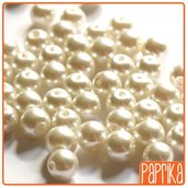 10 Perle Vetro Cerato 8mm bianco crema