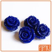 Perlina Rosa forata 12mm Blu