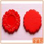 Base cameo in resina 18x25mm ROSSO